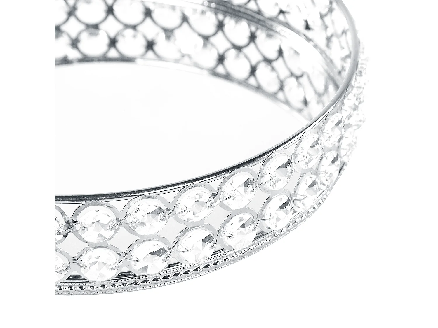 Plateau décoratif VATAN Verre Argenté