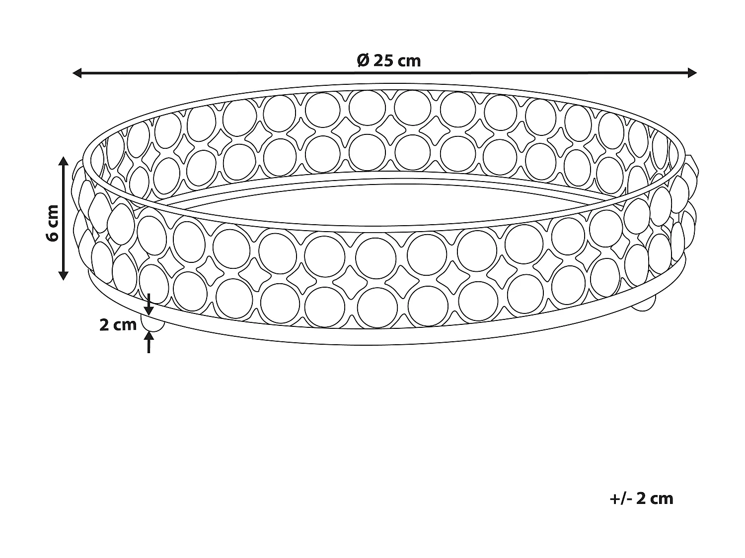 Elegantes Dekotablett ø 25 cm Spiegeleffekt rund in Silber
