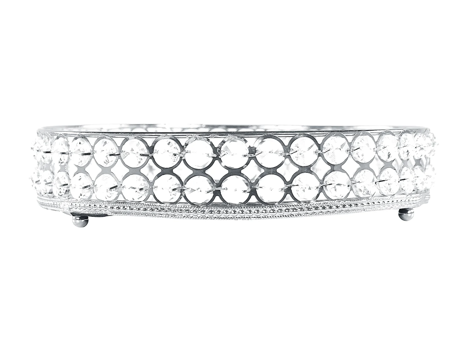 Elegantes Dekotablett ø 25 cm Spiegeleffekt rund in Silber