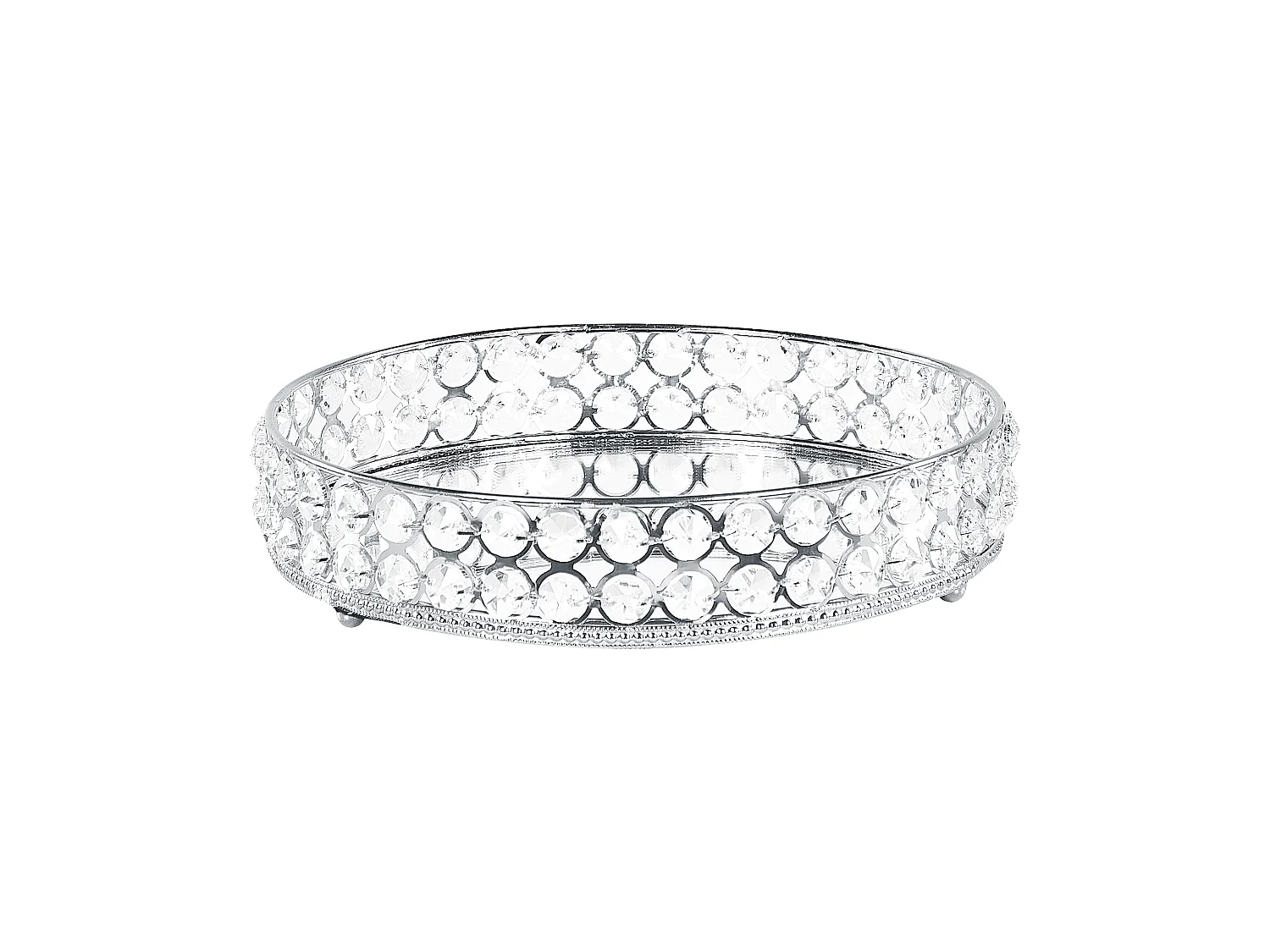 Taca dekoracyjna VATAN Lustrzany Szkło Srebrny