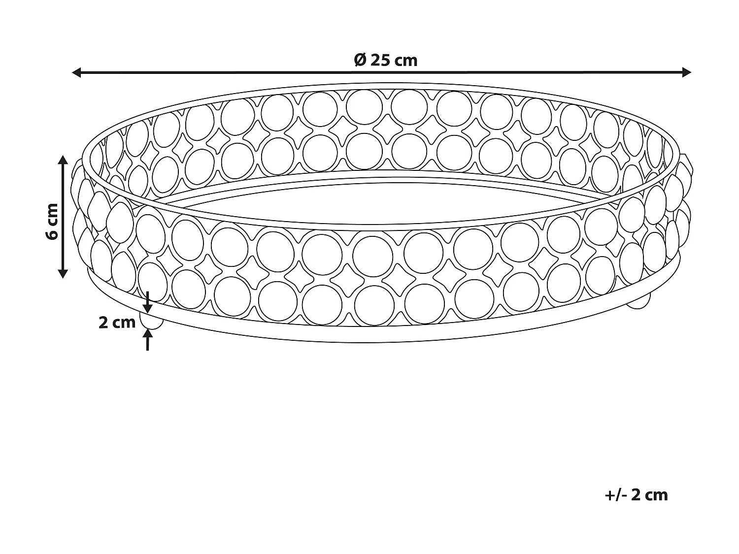 Plateau décoratif VATAN Verre Doré