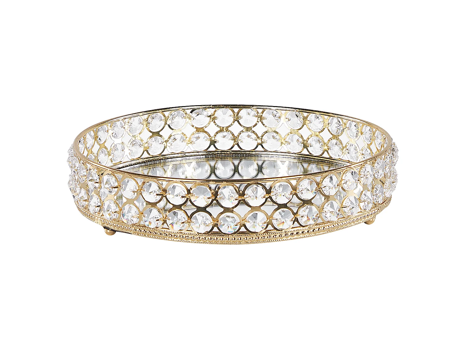 Decoratief dienblad VATAN Spiegeleffect Glas Goud