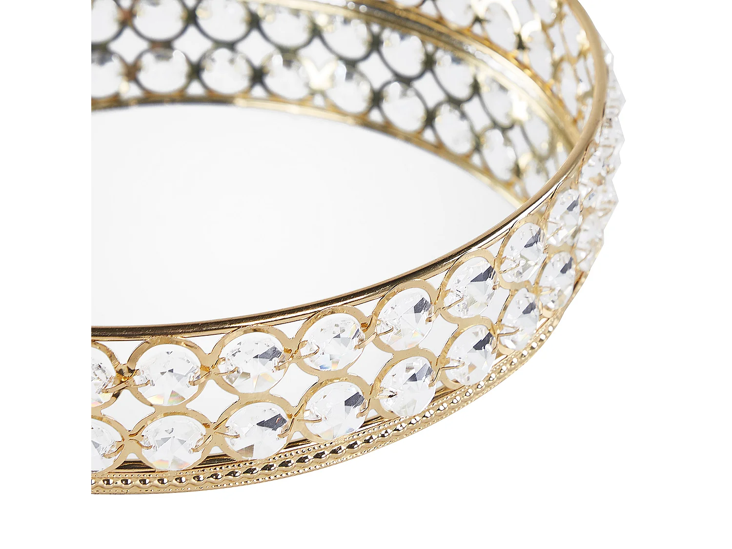 Decoratief dienblad VATAN Spiegeleffect Glas Goud