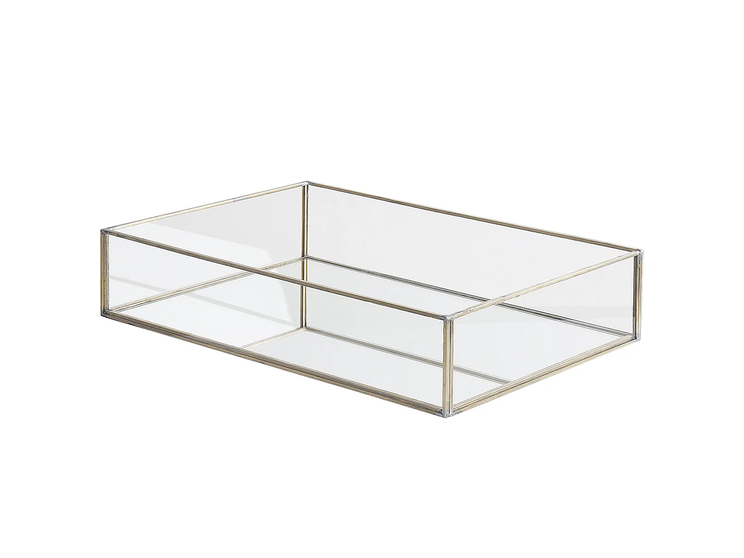 Elegantes Dekotablett 20 x 30 cm Spiegeleffekt / silber Grenoble