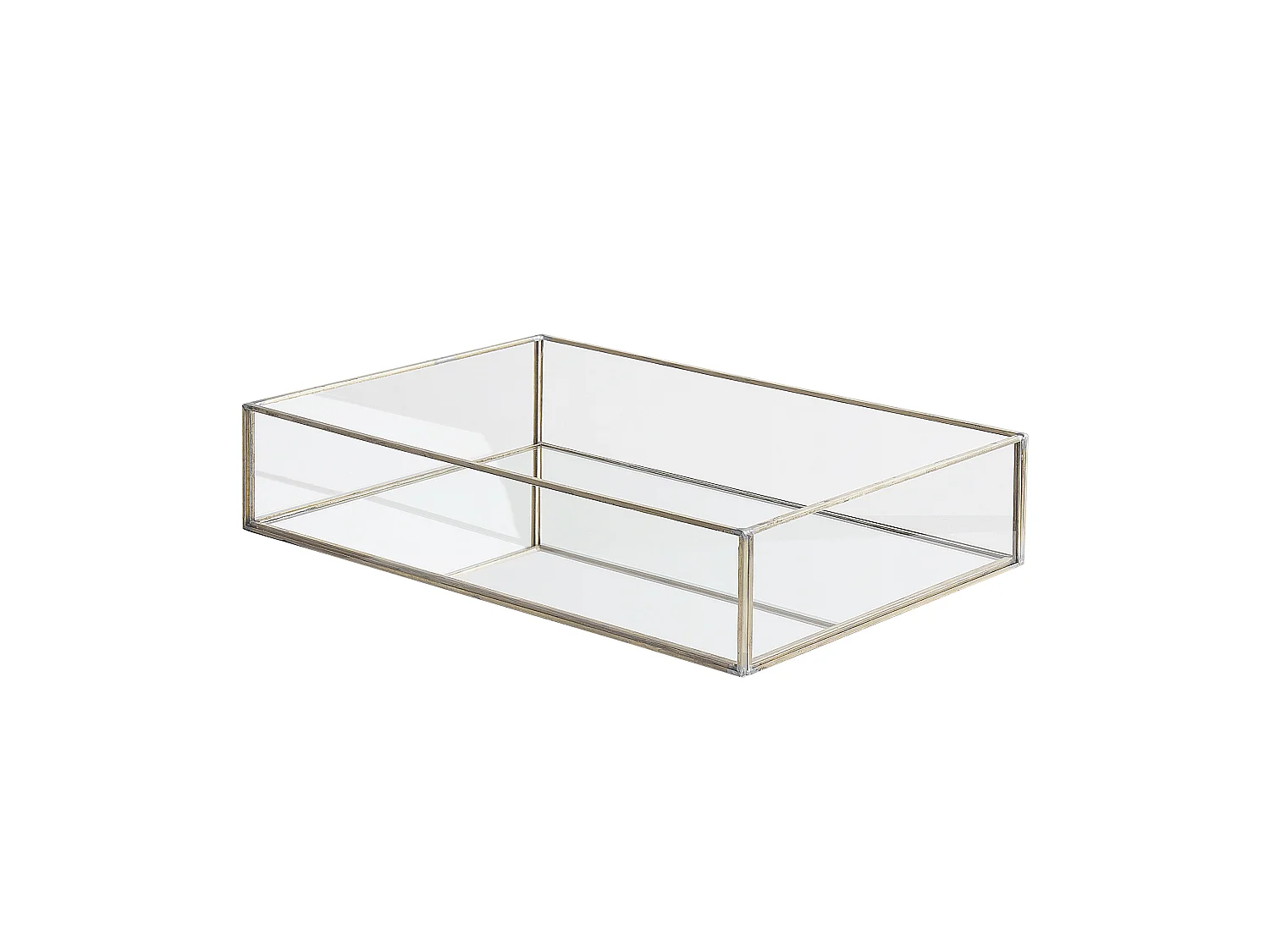 Elegantes Dekotablett 20 x 30 cm Spiegeleffekt / silber Grenoble