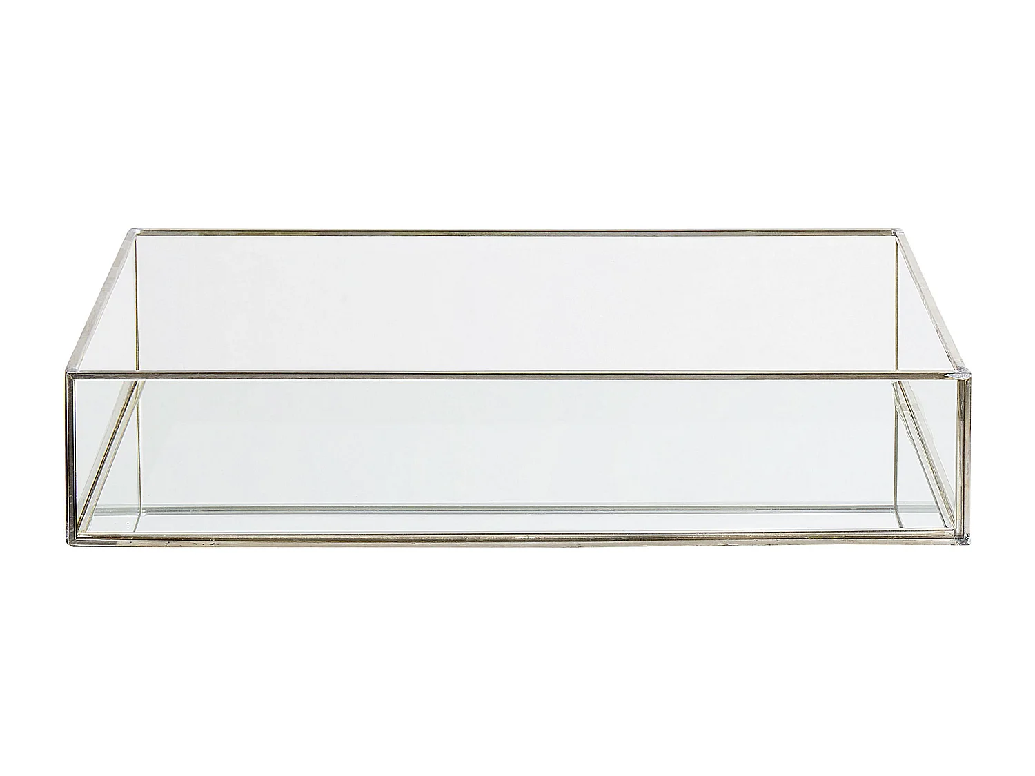 Elegantes Dekotablett 20 x 30 cm Spiegeleffekt / silber Grenoble