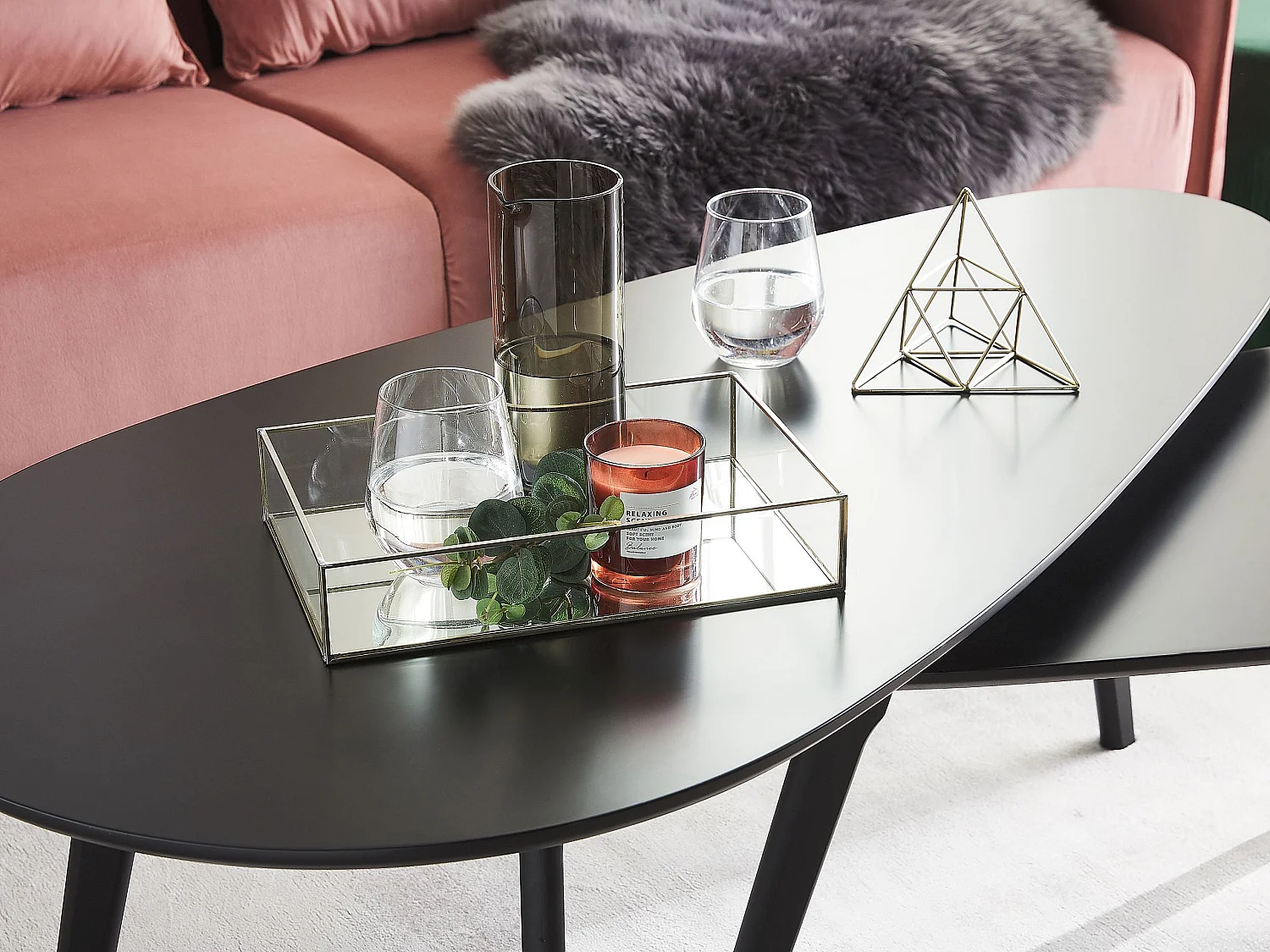 Decoratief dienblad GRENOBLE Spiegeleffect Glas Zilver