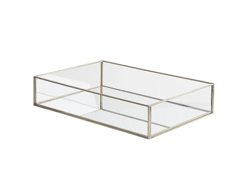 Decoratief dienblad GRENOBLE Spiegeleffect Glas Zilver