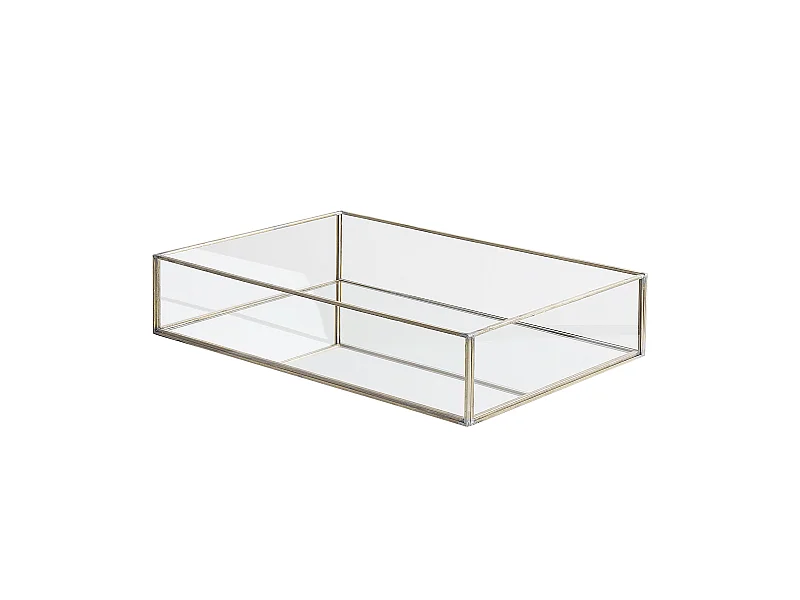 Elegantes Dekotablett 20 x 30 cm Spiegeleffekt / silber Grenoble