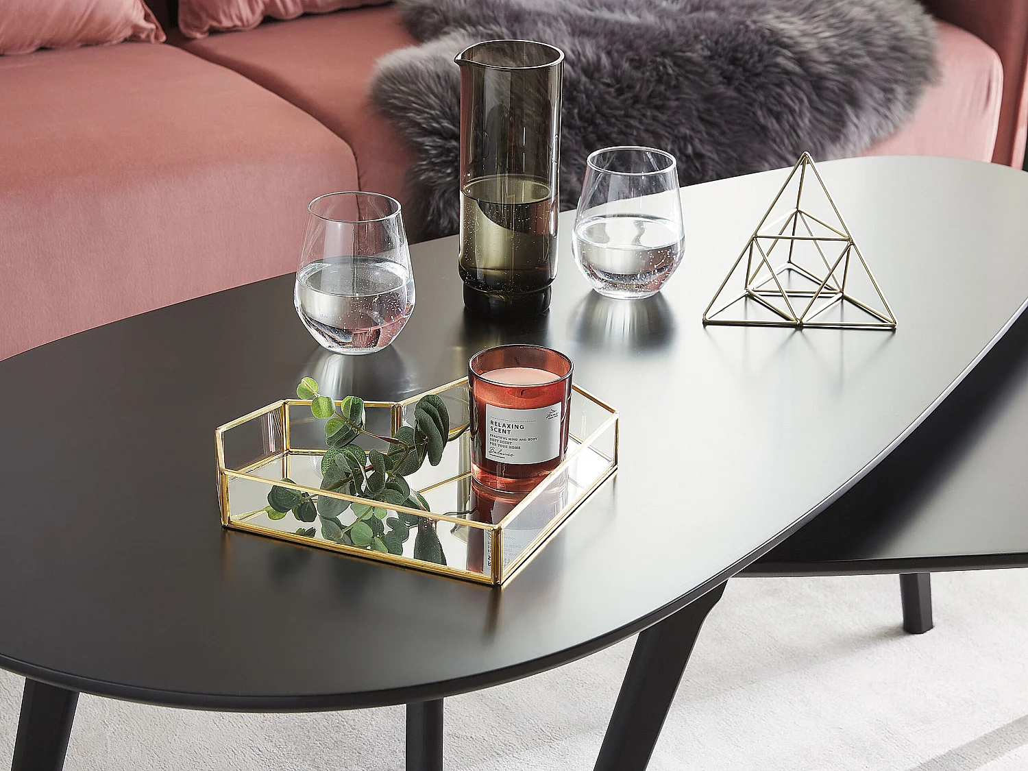 Decoratief dienblad Hart PONTIVY Spiegeleffect Glas Goud