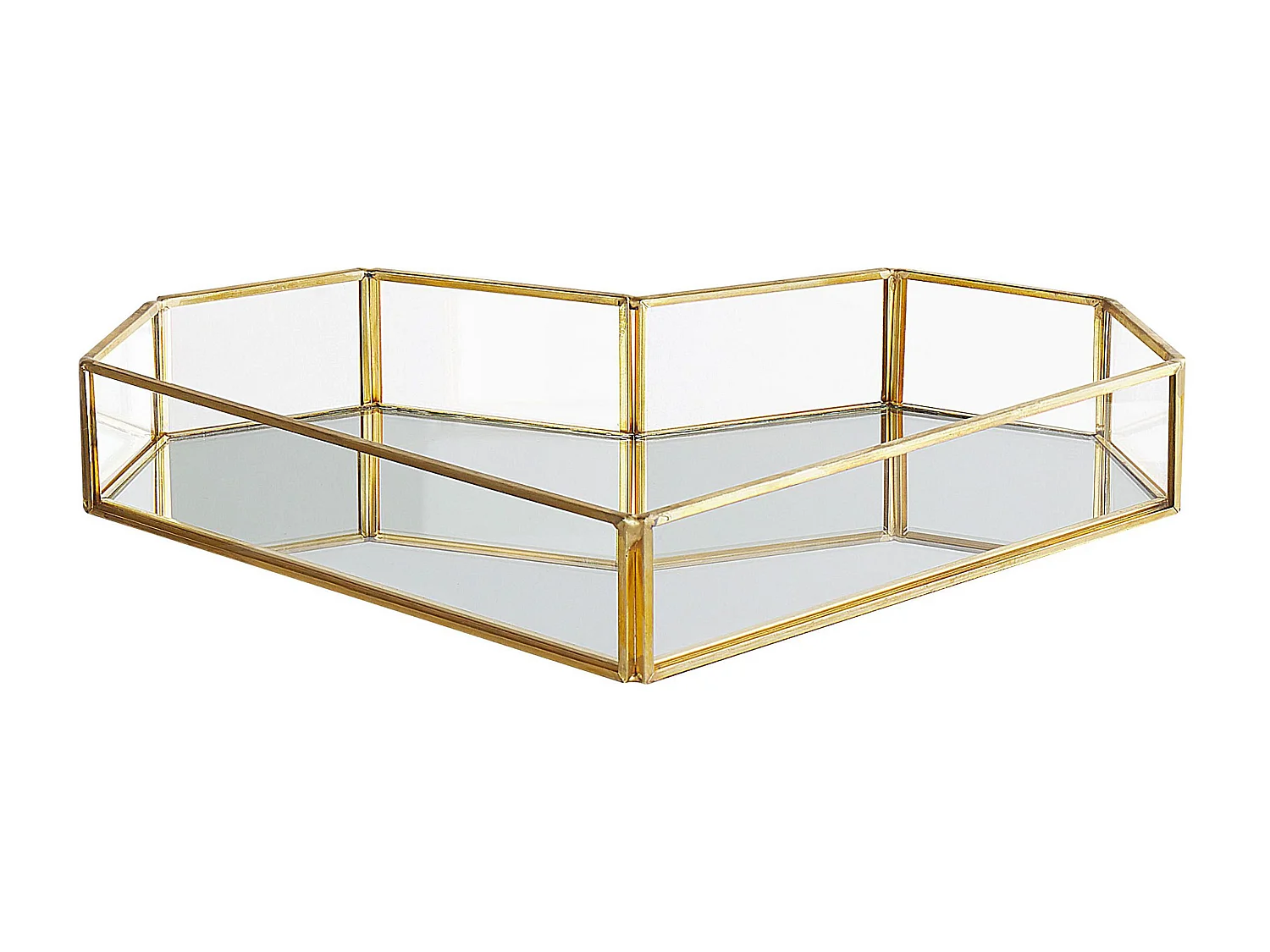 Plateau décoratif Cœur PONTIVY Verre Doré