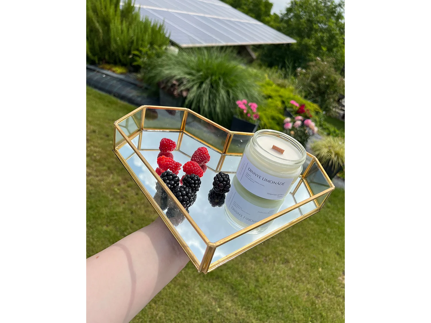 Dekotablett Herz PONTIVY Spiegeleffekt Glas Gold