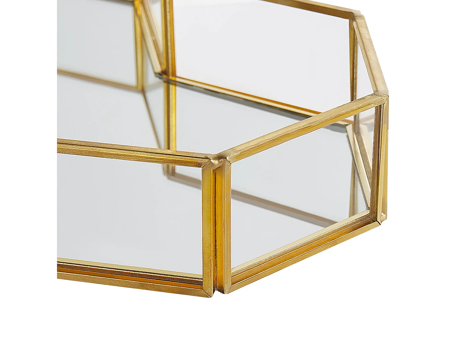 Decoratief dienblad Hart PONTIVY Spiegeleffect Glas Goud