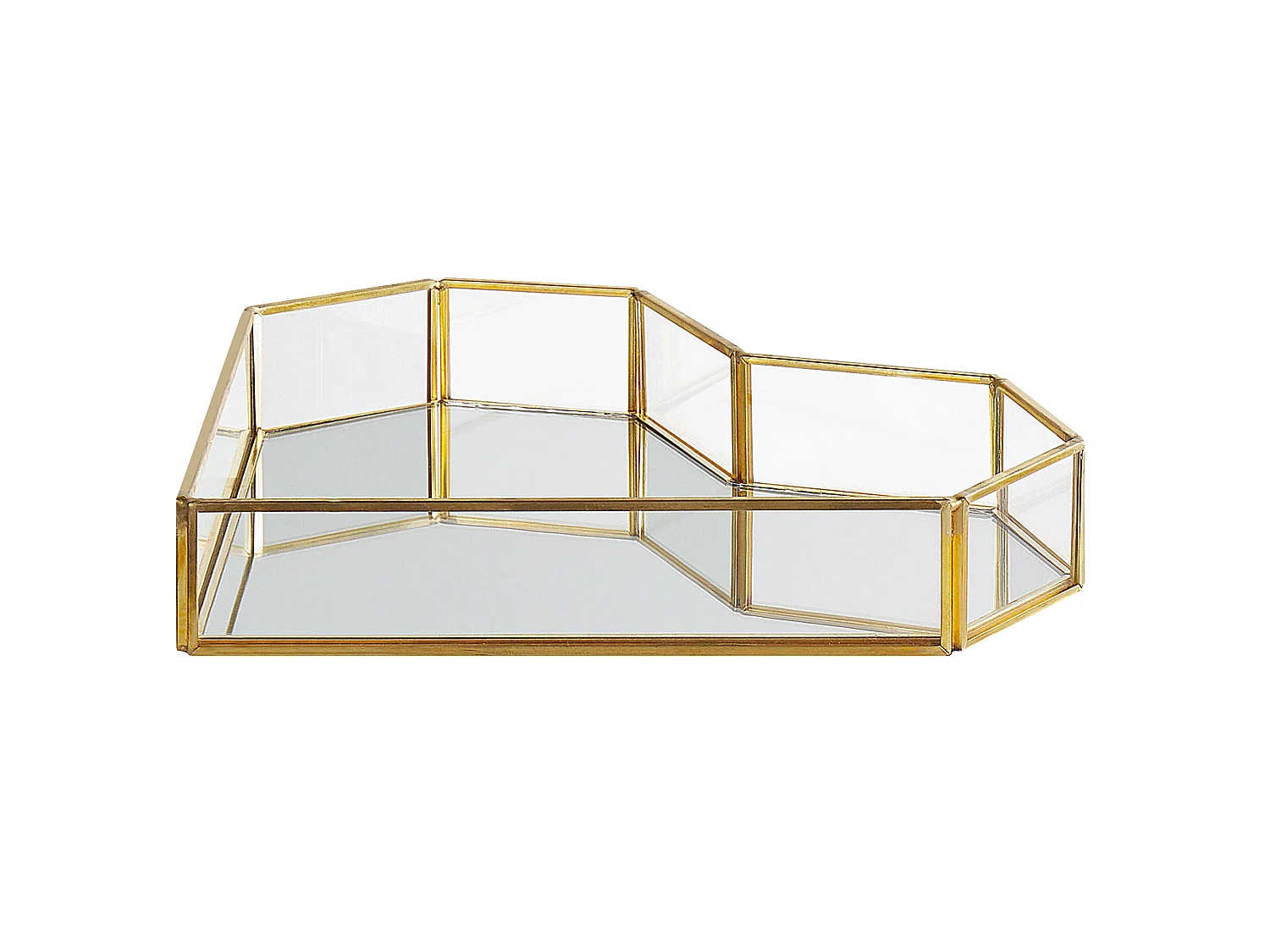 Decorative Tray Heart PONTIVY Glass Gold