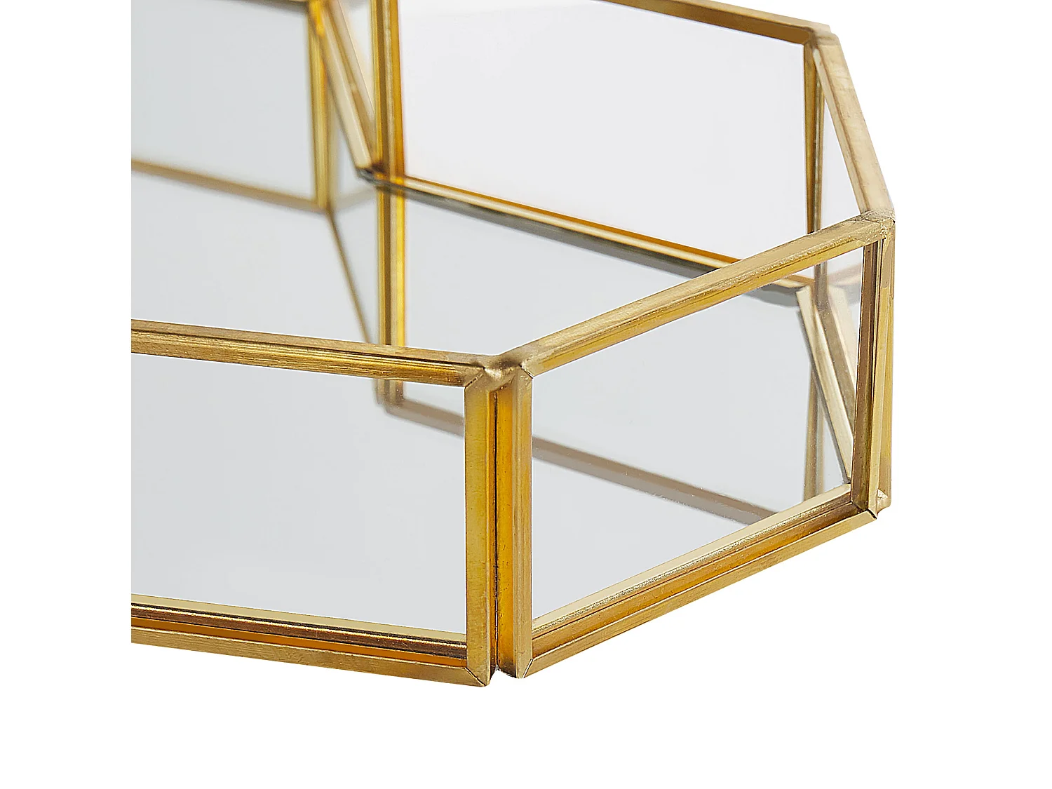 Decorative Tray Heart PONTIVY Glass Gold
