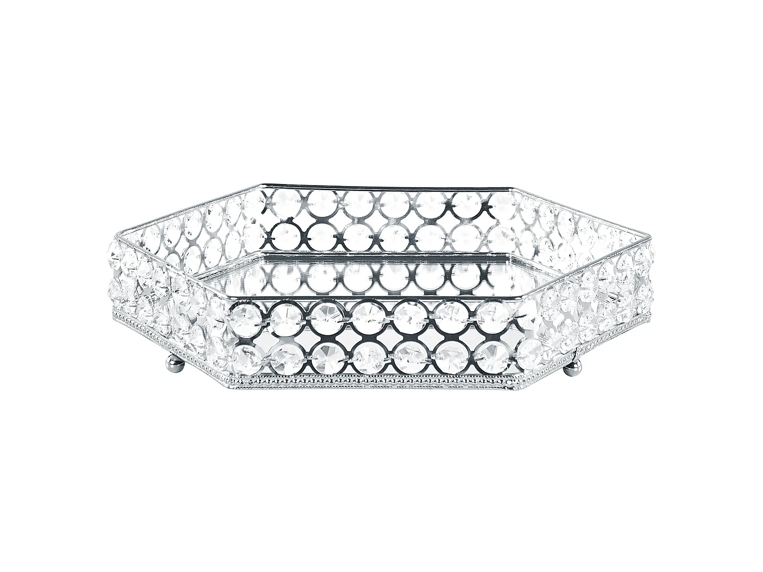 Vassoio VATAN Specchiato Vetro Argento