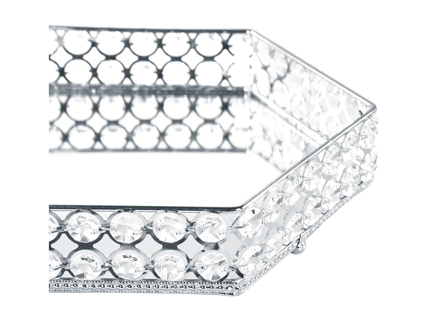 Vassoio VATAN Specchiato Vetro Argento