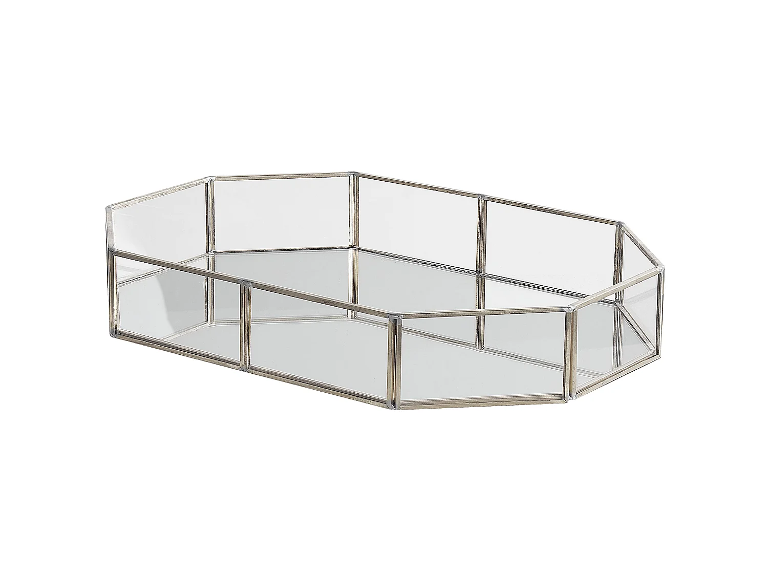 Decoratief dienblad CHABRIS Spiegeleffect Glas Zilver