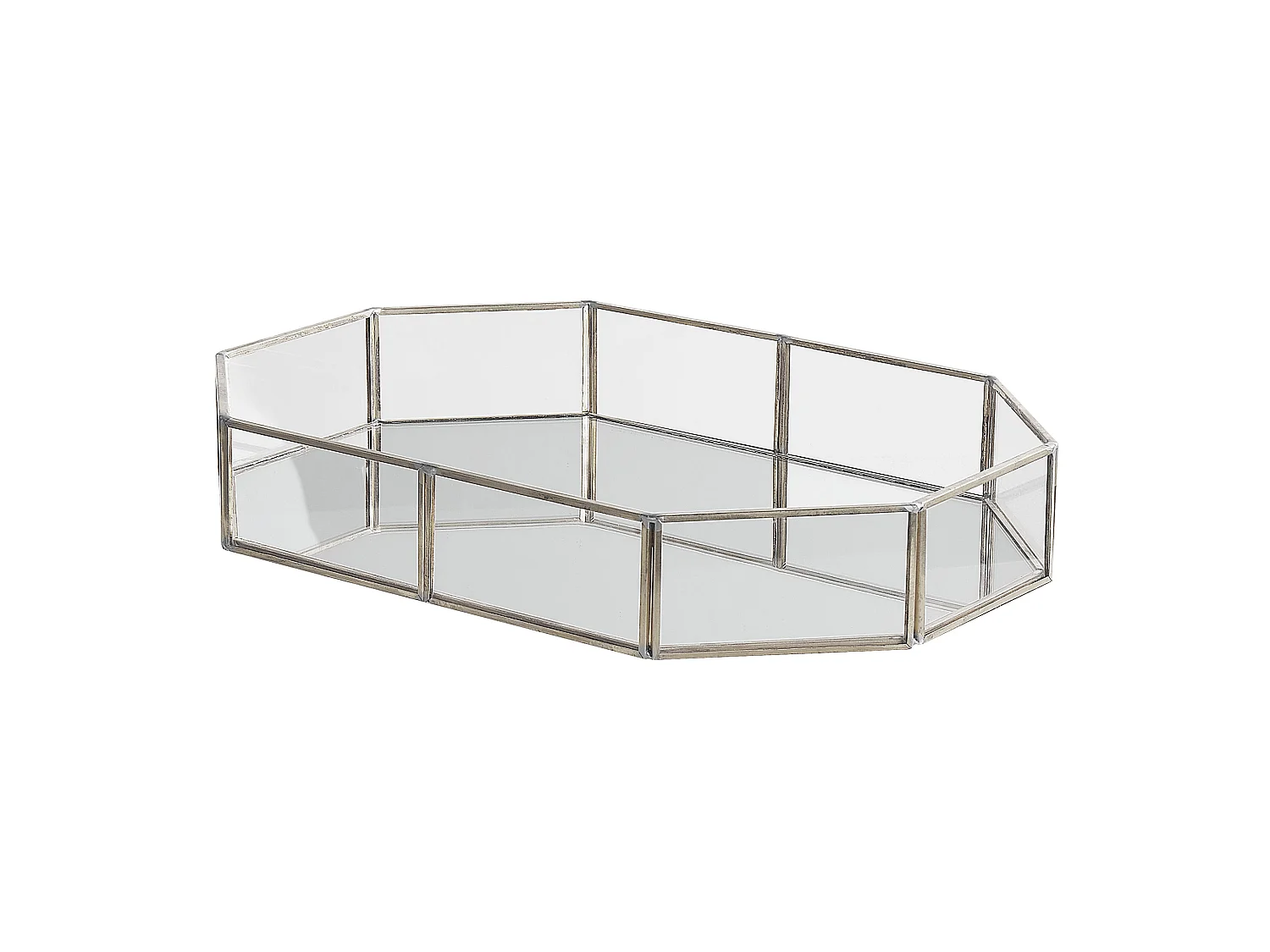 Plateau décoratif CHABRIS Verre Argenté