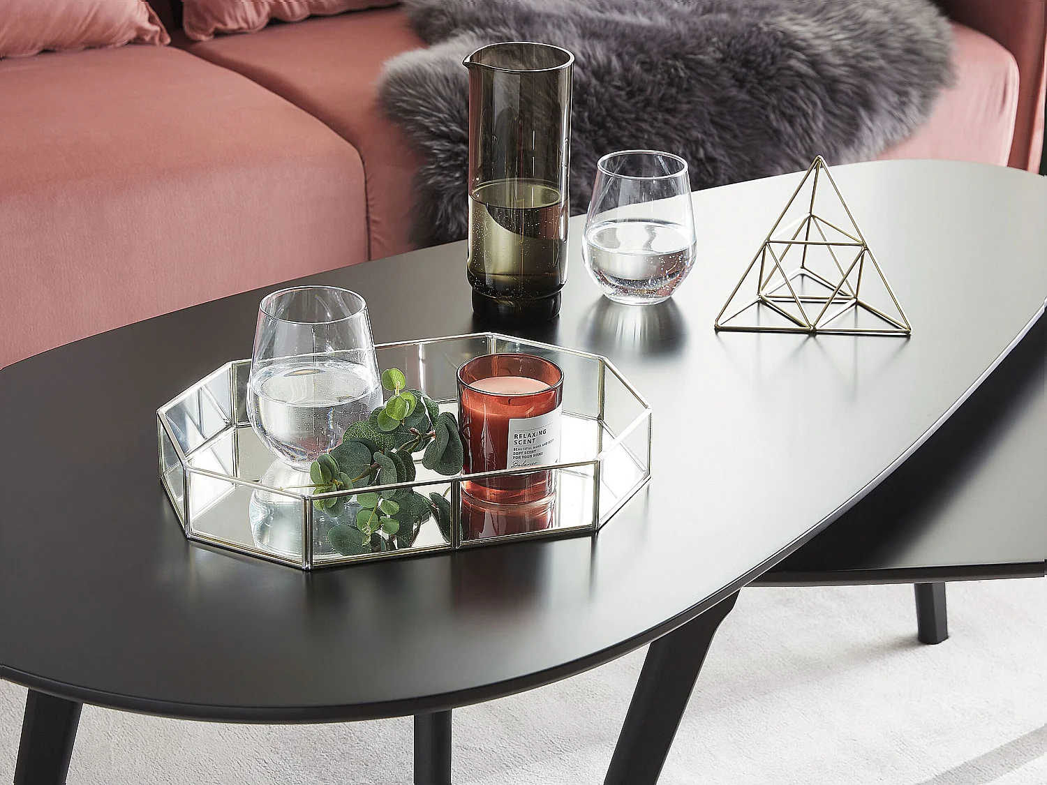 Decoratief dienblad CHABRIS Spiegeleffect Glas Zilver