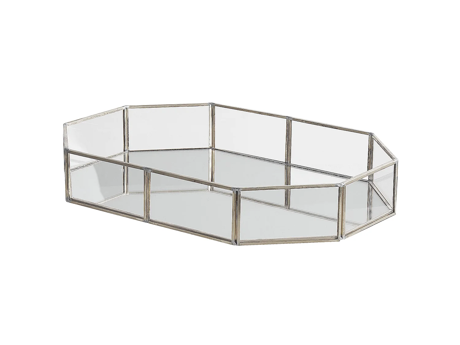 Decoratief dienblad CHABRIS Spiegeleffect Glas Zilver