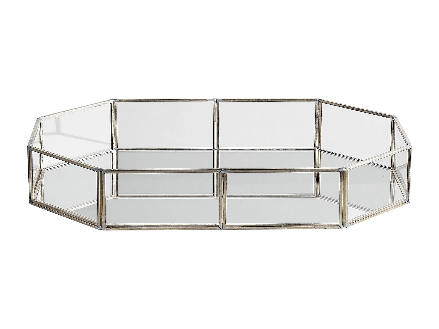 Decoratief dienblad CHABRIS Spiegeleffect Glas Zilver