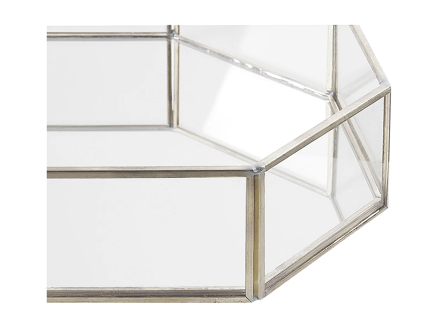 Decoratief dienblad CHABRIS Spiegeleffect Glas Zilver