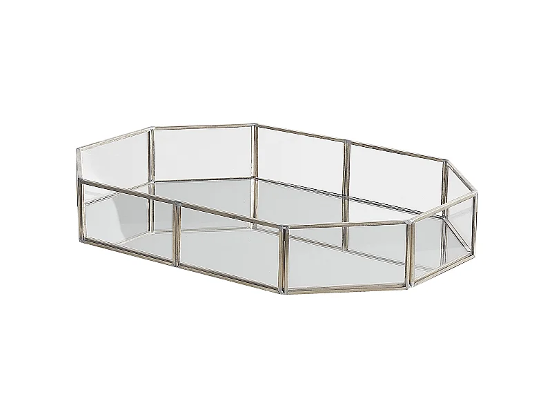 Plateau décoratif CHABRIS Verre Argenté