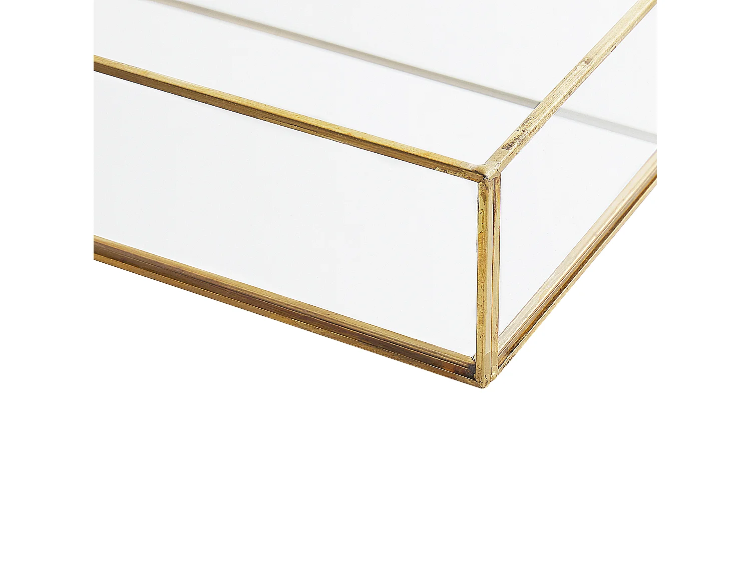 Bandeja decorativa GRENOBLE Espelhado Vidro Dourado