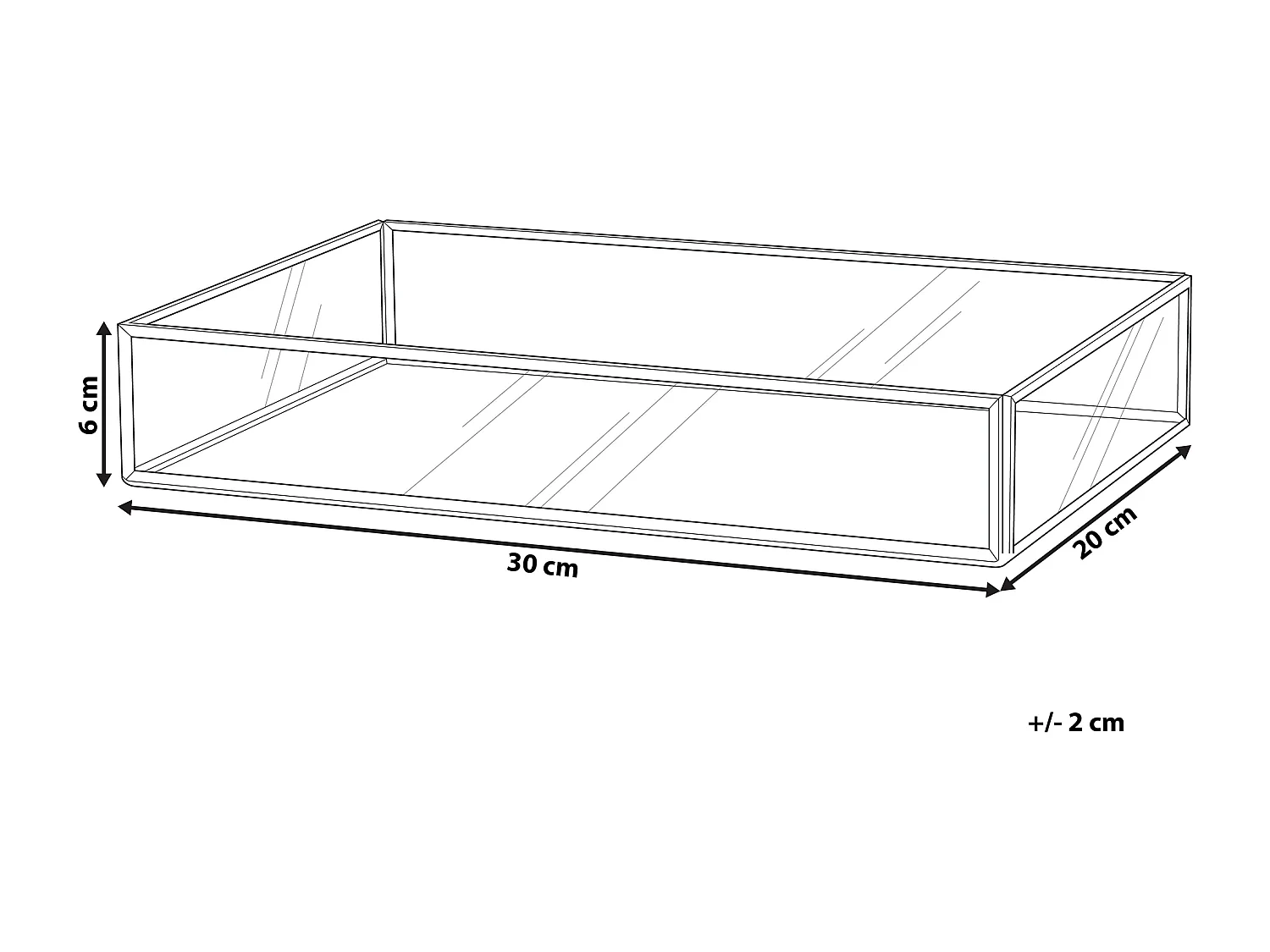 Bandeja decorativa GRENOBLE Espelhado Vidro Dourado