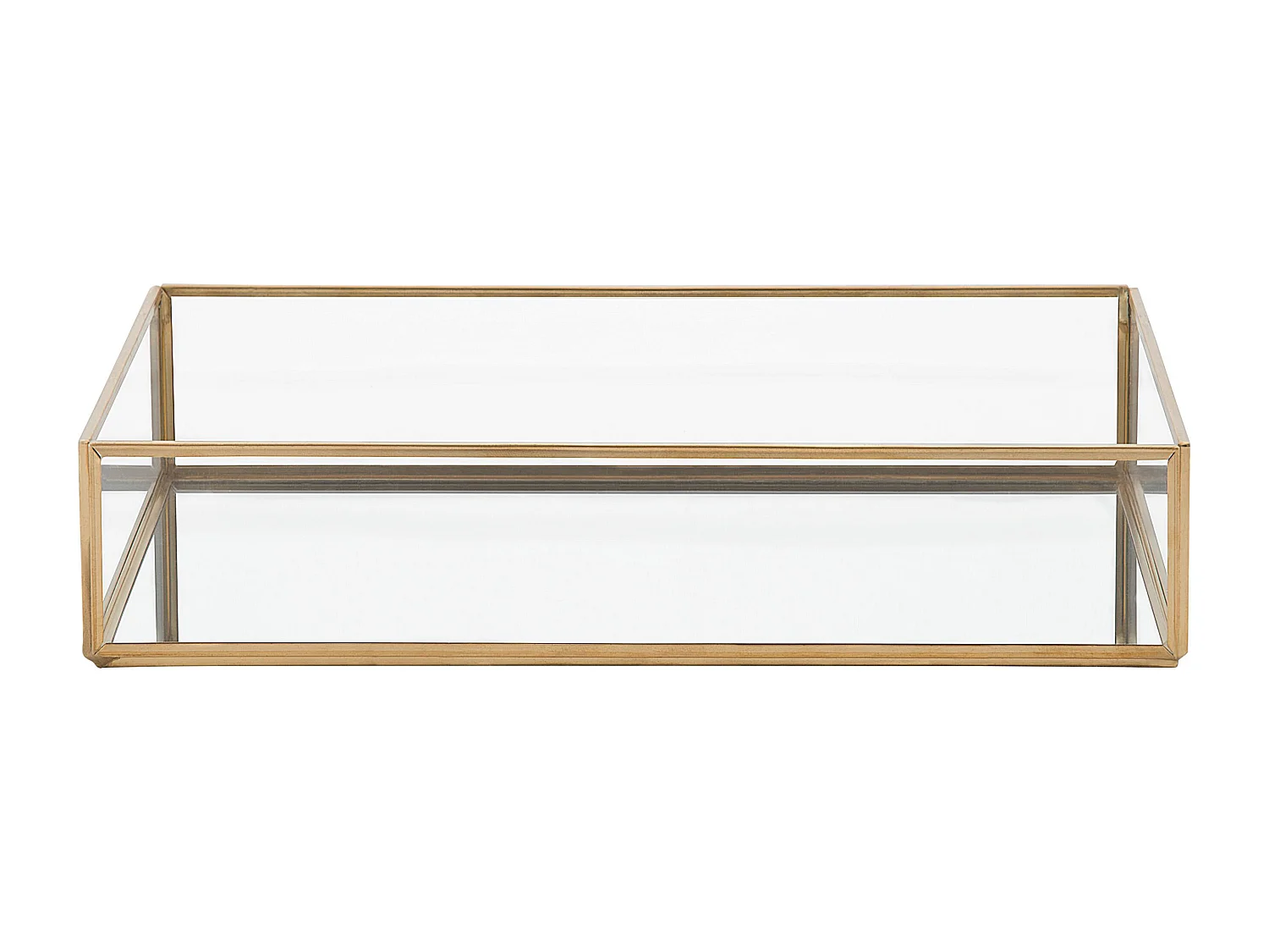 Bandeja decorativa GRENOBLE Espelhado Vidro Dourado