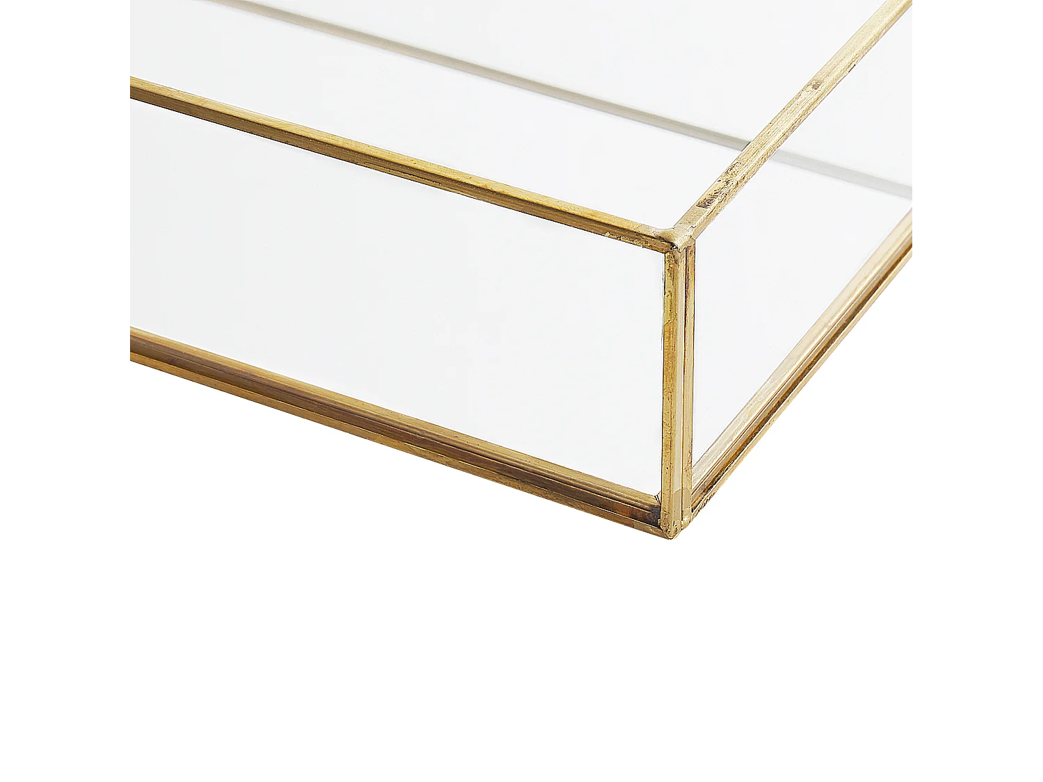 Bandeja decorativa GRENOBLE Espelhado Vidro Dourado