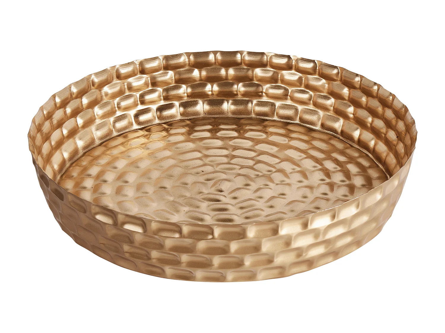 Rundes Deko-Tablett aus Eisen in Gold Glamour Look Suez