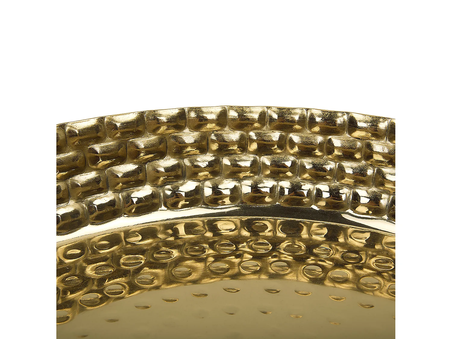 Rundes Deko-Tablett aus Eisen in Gold Glamour Look Suez