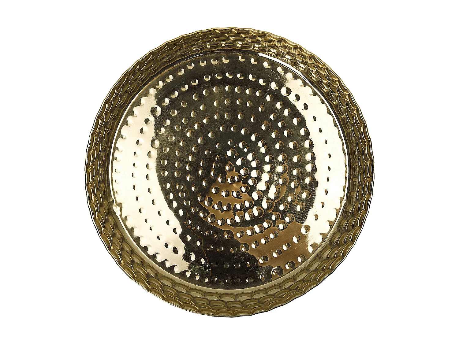 Rundes Deko-Tablett aus Eisen in Gold Glamour Look Suez