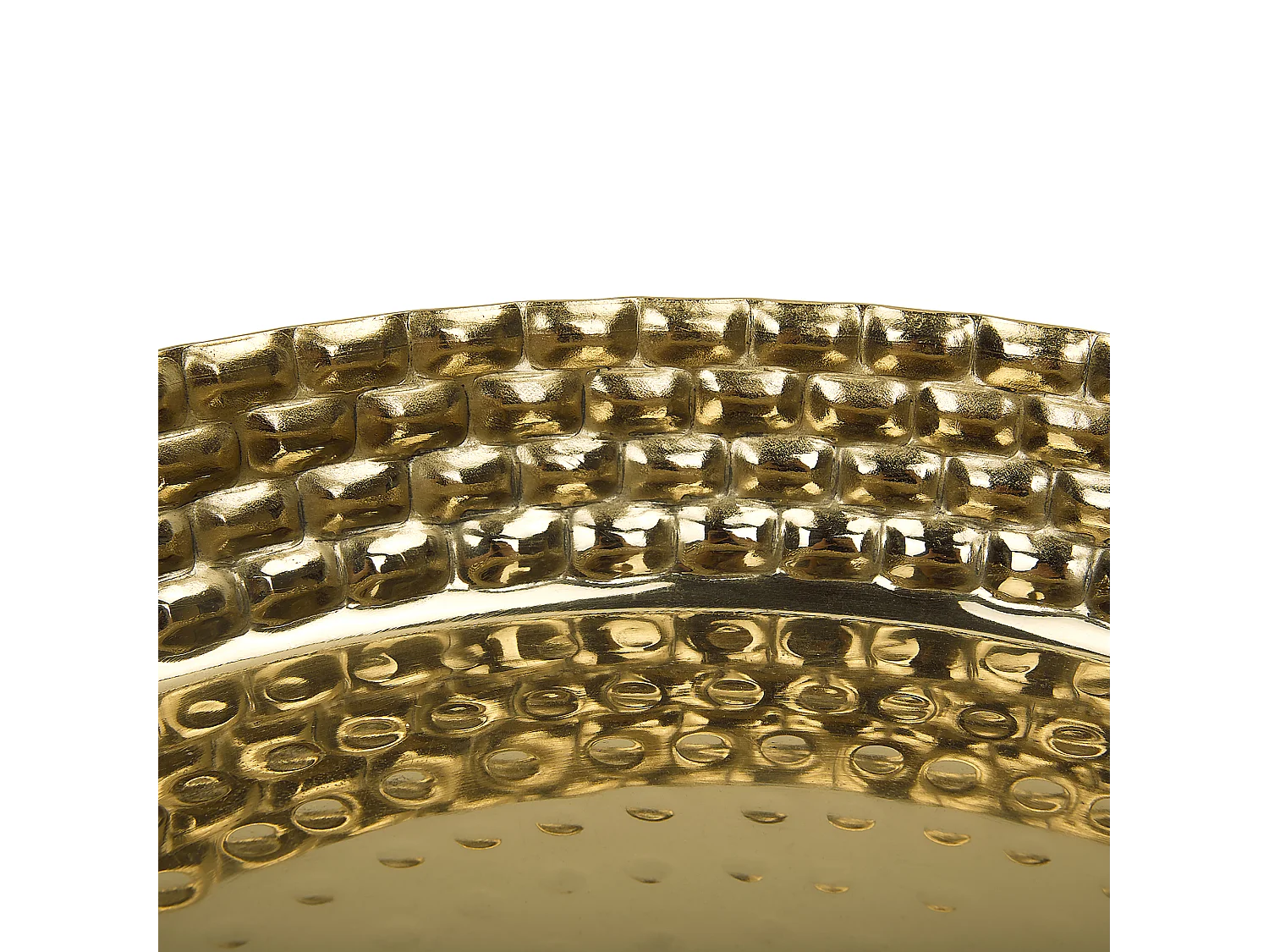 Rundes Deko-Tablett aus Eisen in Gold Glamour Look Suez