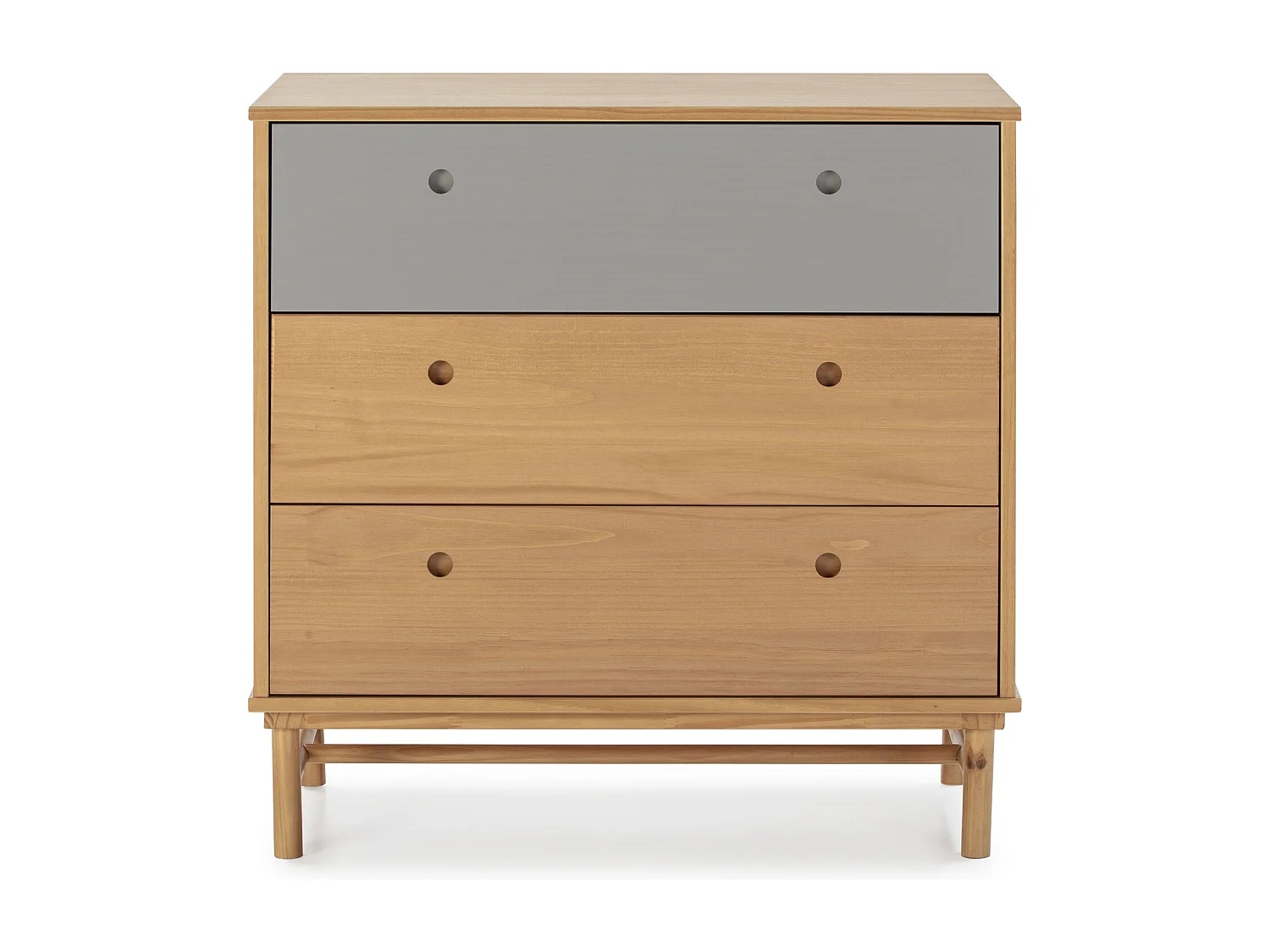 Cassettiera Magnus 3 cassetti, legno massiccio, 80 cm (larghezza) 40 cm (profondità) 82 cm (altezza)