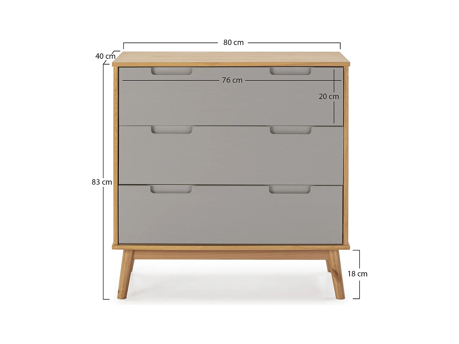 Kommode Bruce 3 Schubladen
