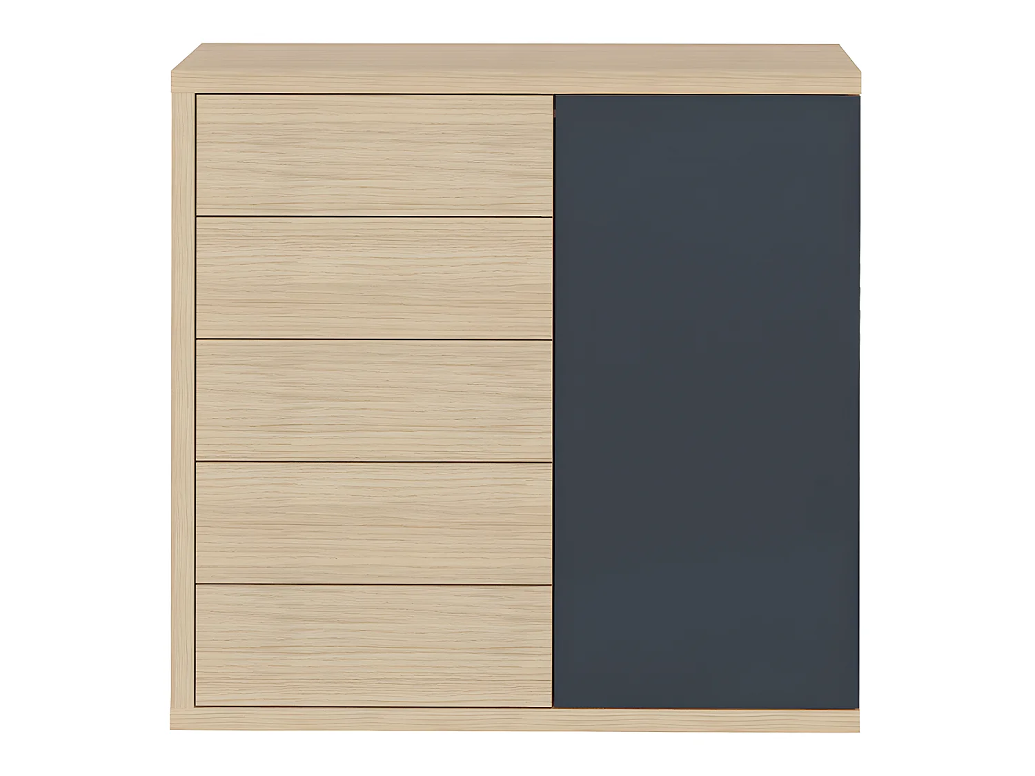 Commode HUGO - gris anthracite et chêne clair - TEMAHOME