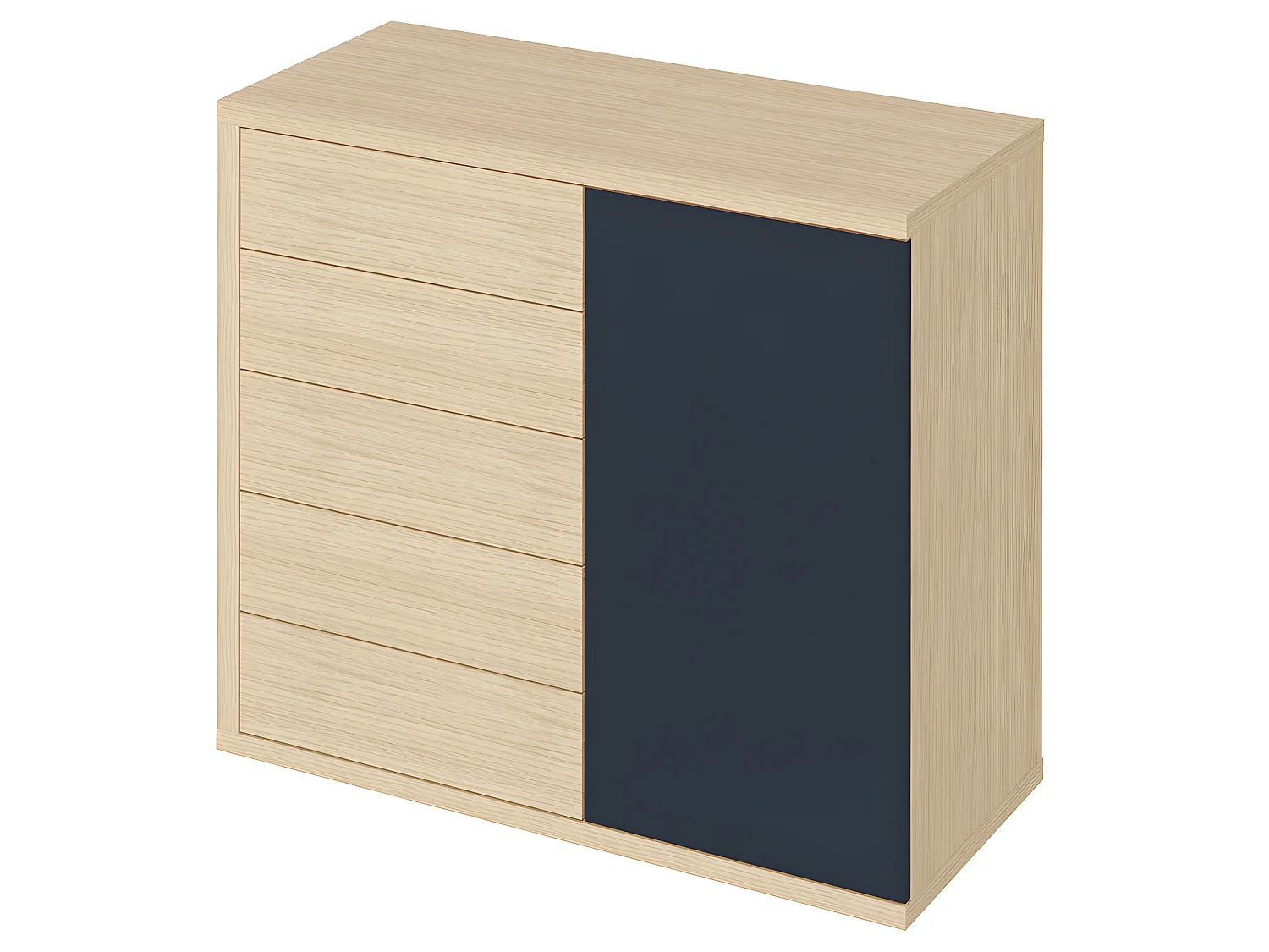 Commode HUGO - gris anthracite et chêne clair - TEMAHOME