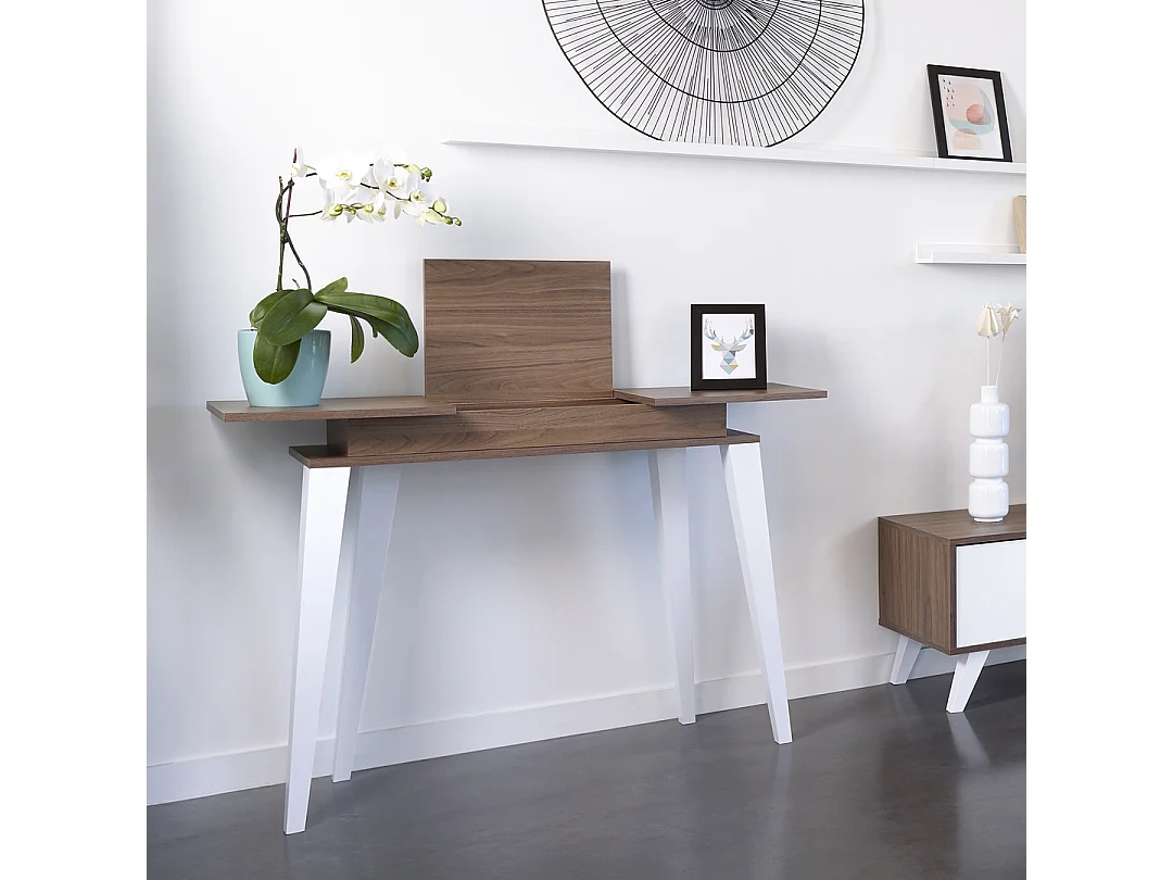Console PRISM - noyer et blanc - SYMBIOSIS