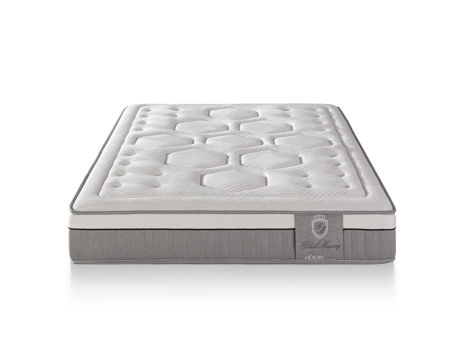 Matelas Viscoélastique Black Memory 90x200 cm avec Ressots ensachés, Fermeté Moyenne