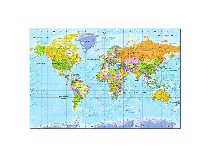 Tableau Carte du monde : Orbis Terrarum (texte polonais) - 120 x 80 cm