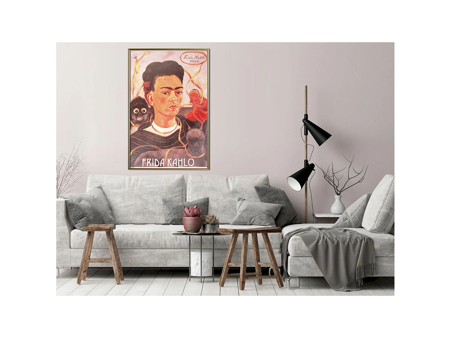 Tableau cadre Frida Kahlo autoportrait - 40 x 60 cm