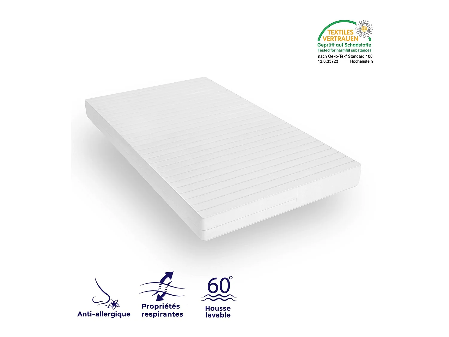 Matelas soutien ferme - Matelas 7 zones housse lavable - Matelas 100x200