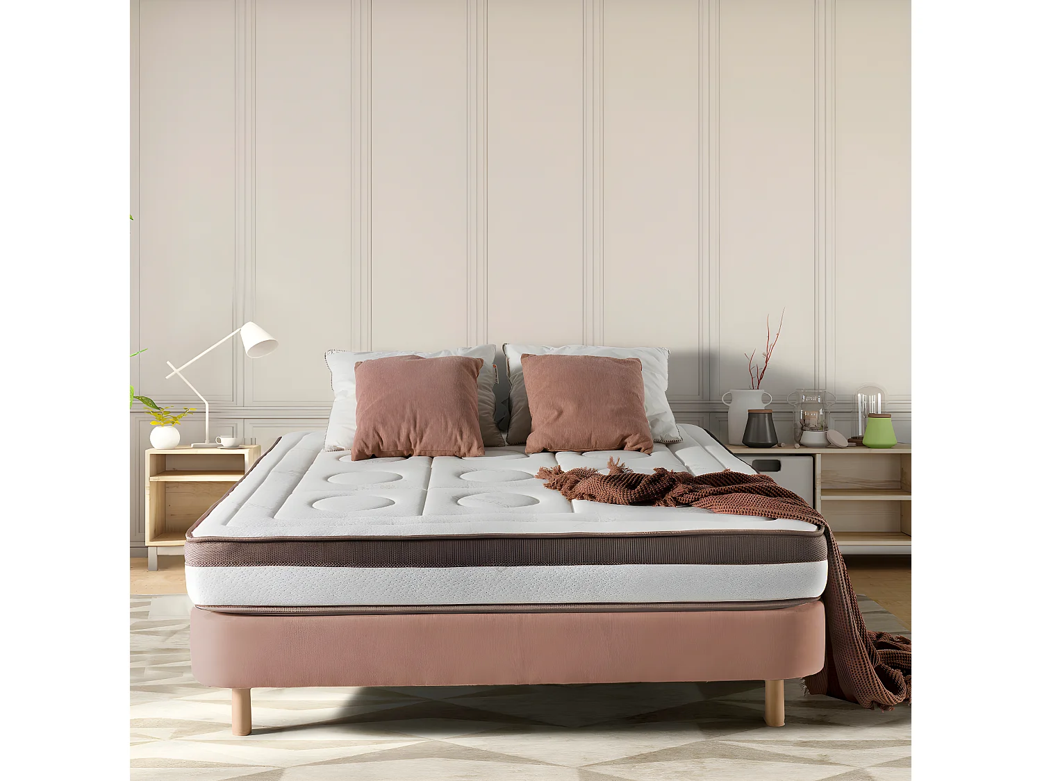 Matelas 180X200 extradoux 7 zones à mémoire de forme 21 cm - Toscana Deluxe - équilibré - Literie confort