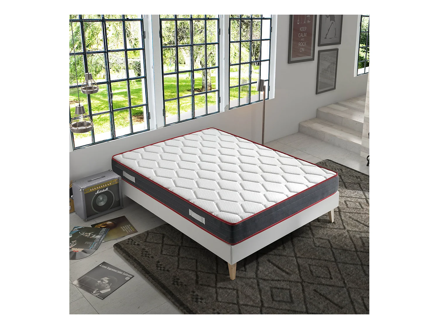 Colchón Viscoelástico Ergo-Confort 140x200 cm, 22 cm de Altura, 2 cm de Viscoelástica