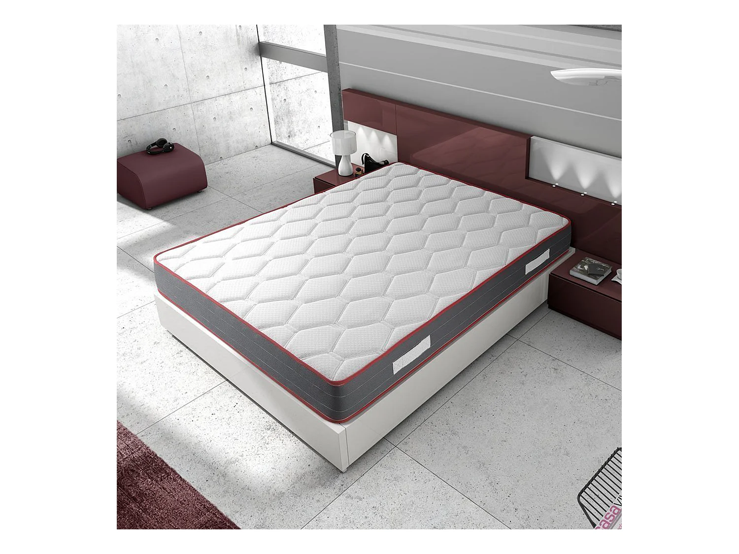 Colchón Viscoelástico Ergo-Confort 140x200 cm, 22 cm de Altura, 2 cm de Viscoelástica