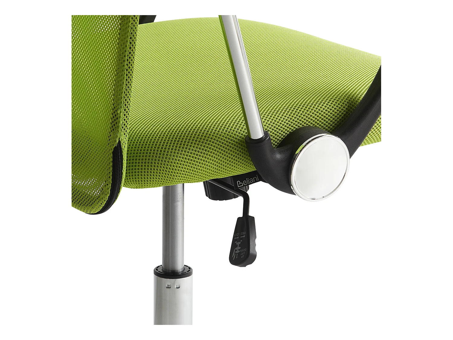 Bequemer Bürostuhl hohe Rückenlehne höhenverstellbar Netz grün Design