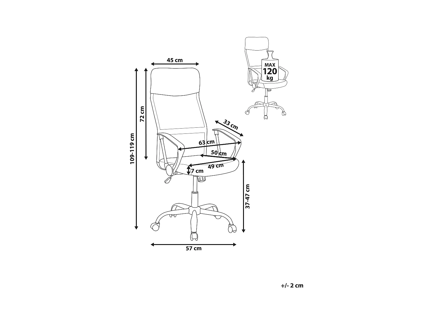Bequemer Bürostuhl hohe Rückenlehne höhenverstellbar Netz grün Design
